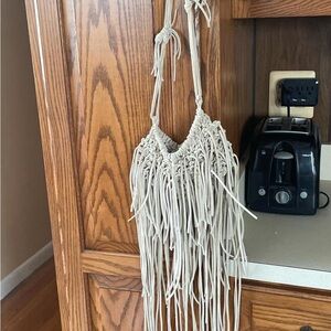 Chic Fringe Macrame Shoulder Bag